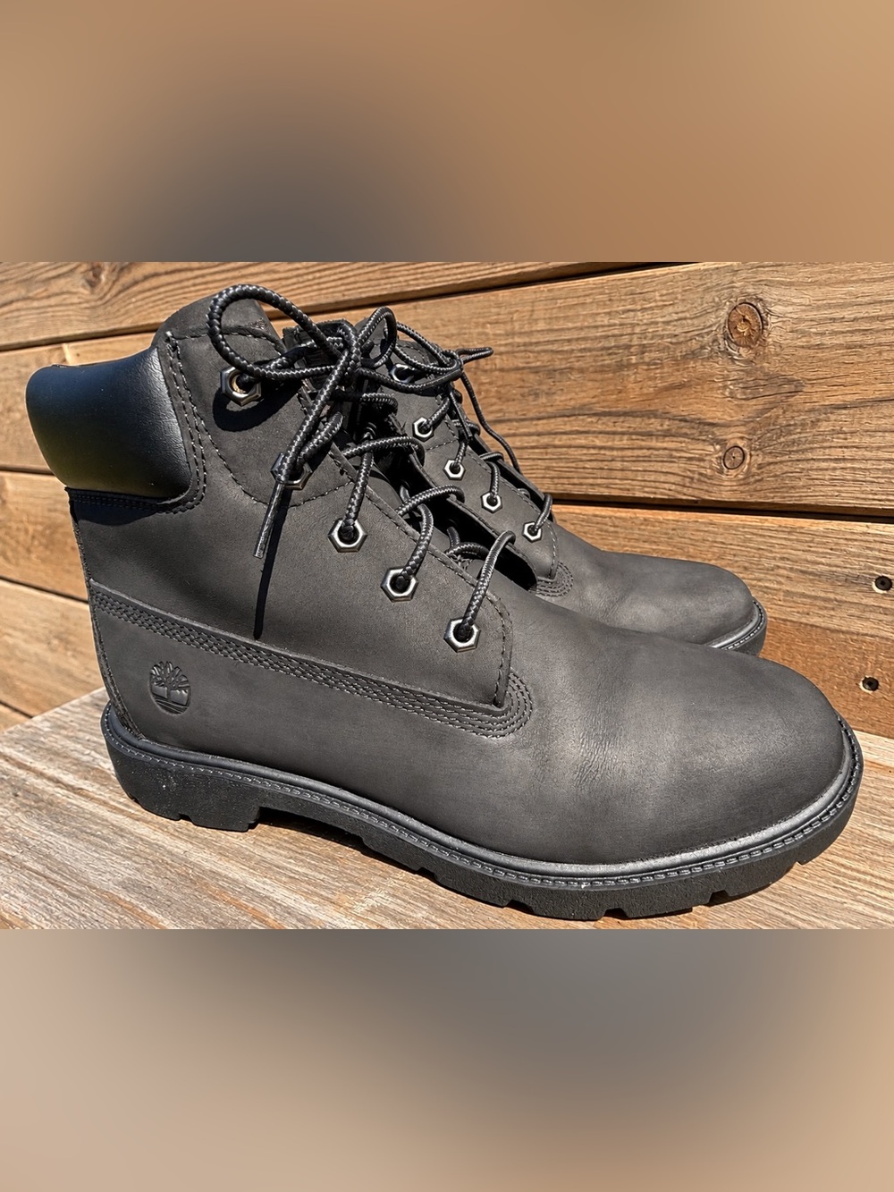 Timberland Black Waterproof Boots – Boys Size 6.5